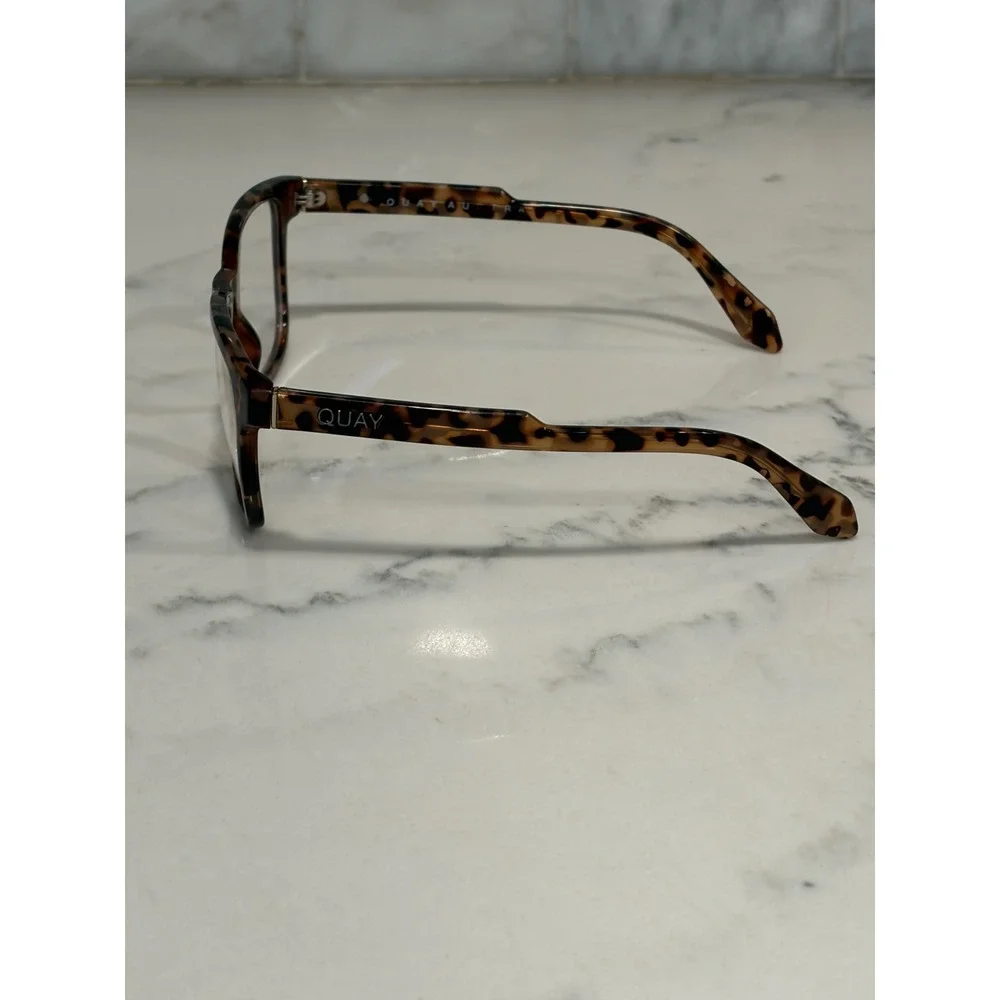 Quay Australia Hardwire Tortoise Blue Light Blocking Glasses Square Frames